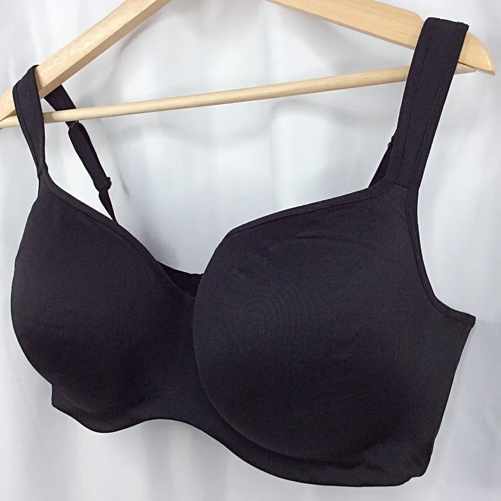 Lane‎ Bryant Cacique Smooth T-Shirt Bra 40DDD Black Comfort Straps Lightly Lined